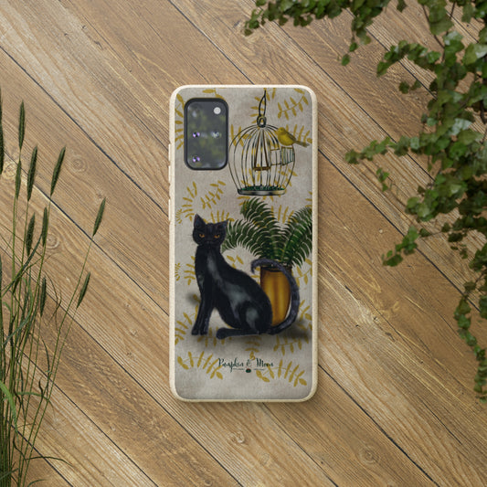 Eco-Friendly Biodegradable Phone Case with Charming Cat Design