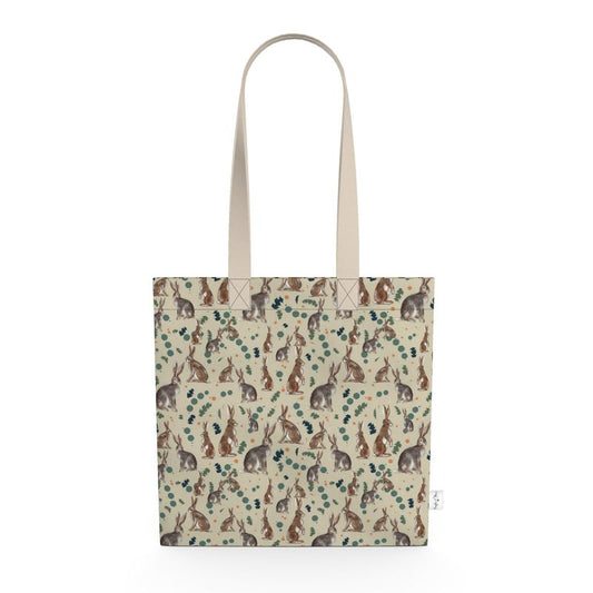 Organic Tote Shopping Bag With Hares