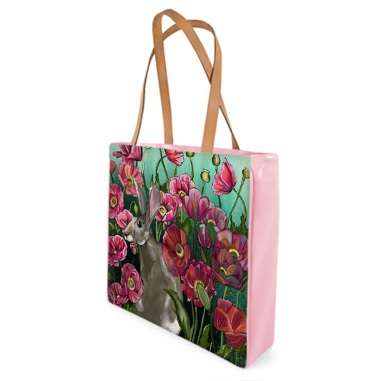 Womens’ Shopper Bag in Hare and Poppies Design