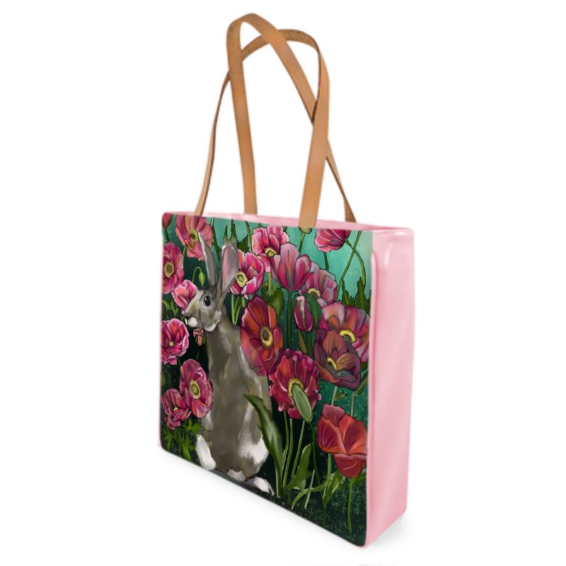 Womens’ Shopper Bag in Hare and Poppies Design