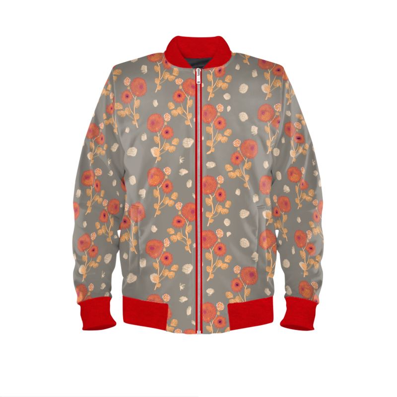 Sunset Dahlia Design Bomber Jacket