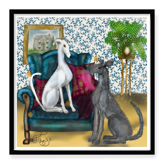 Galgos In The Drawing Room, Framed Print