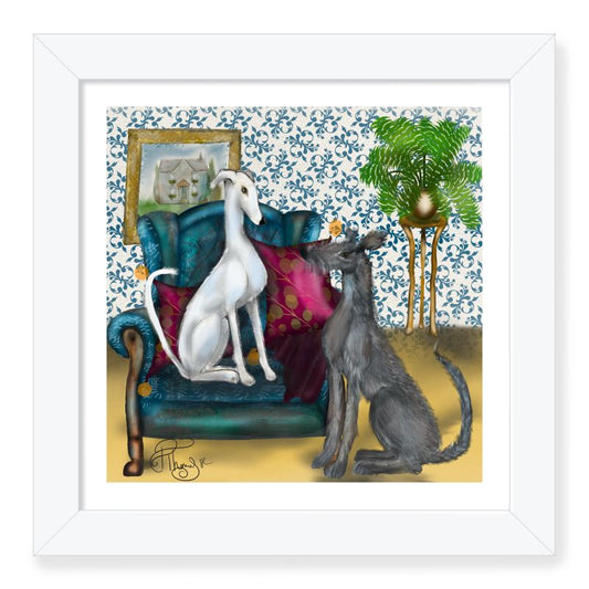 Galgos in The Drawing Room Box Frame Art Prints