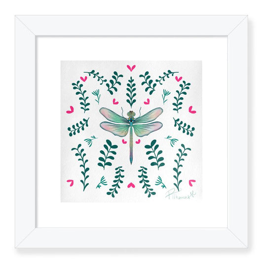 Spring Dragonfly Print Framed