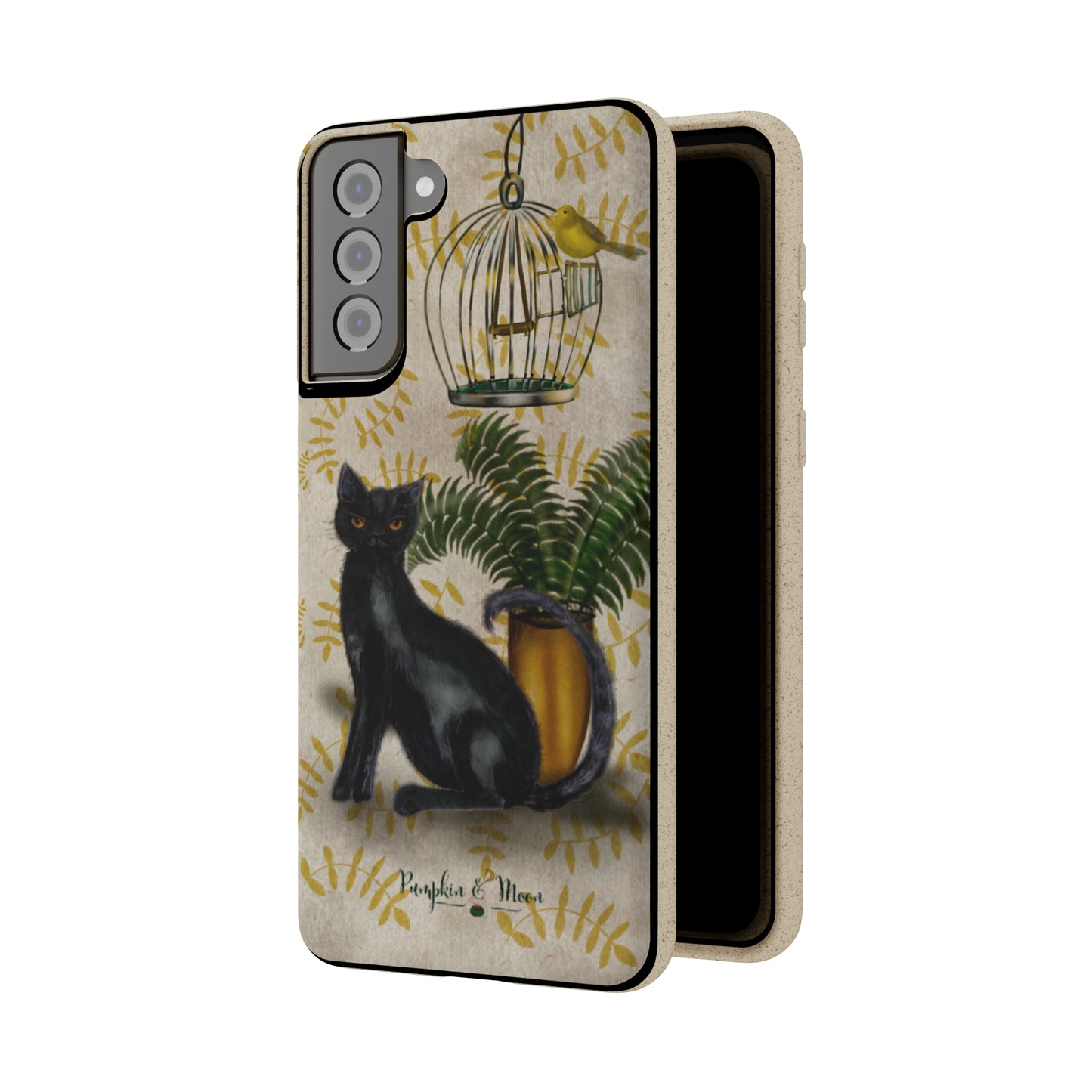 Eco-Friendly Biodegradable Phone Case with Charming Cat Design