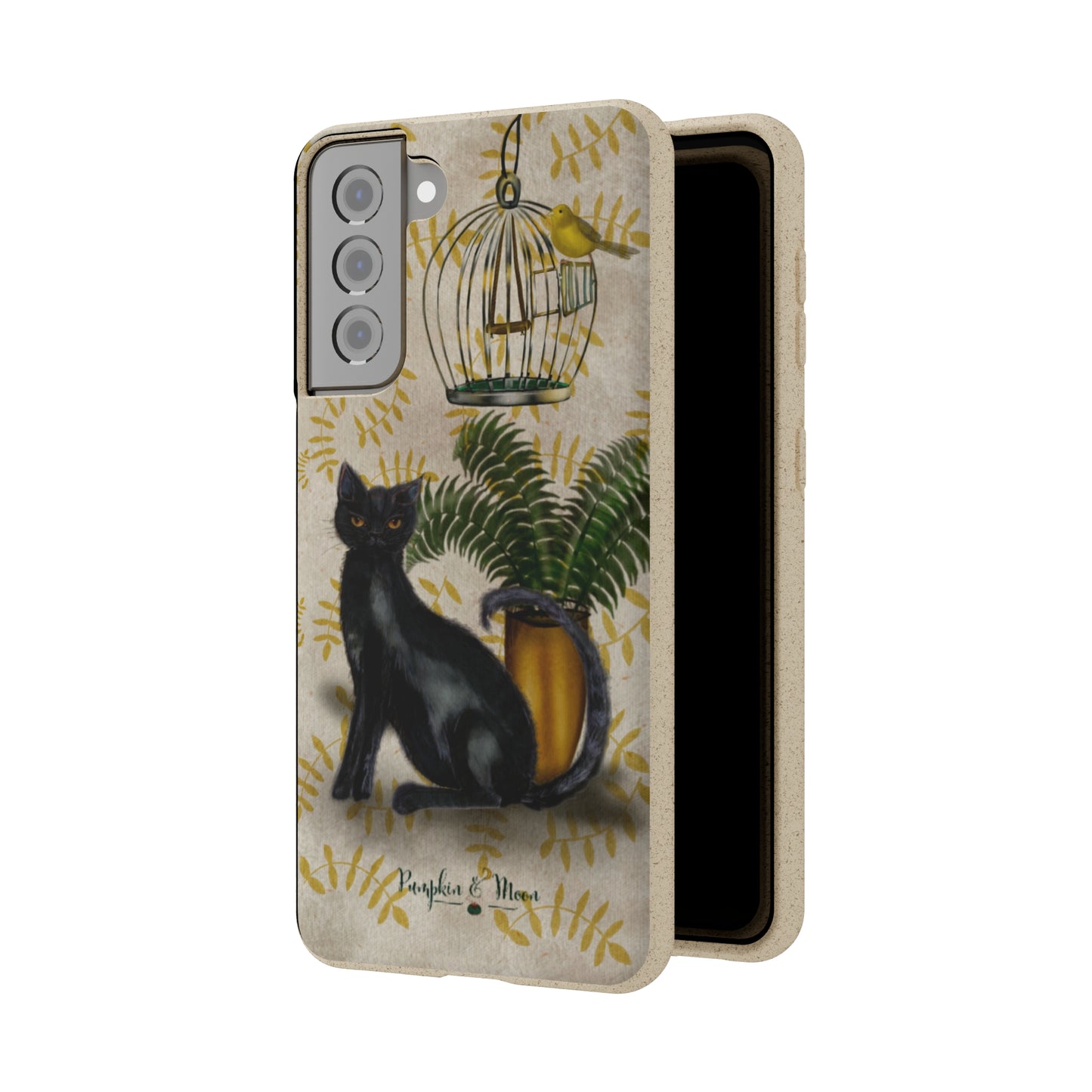 Eco-Friendly Biodegradable Phone Case with Charming Cat Design